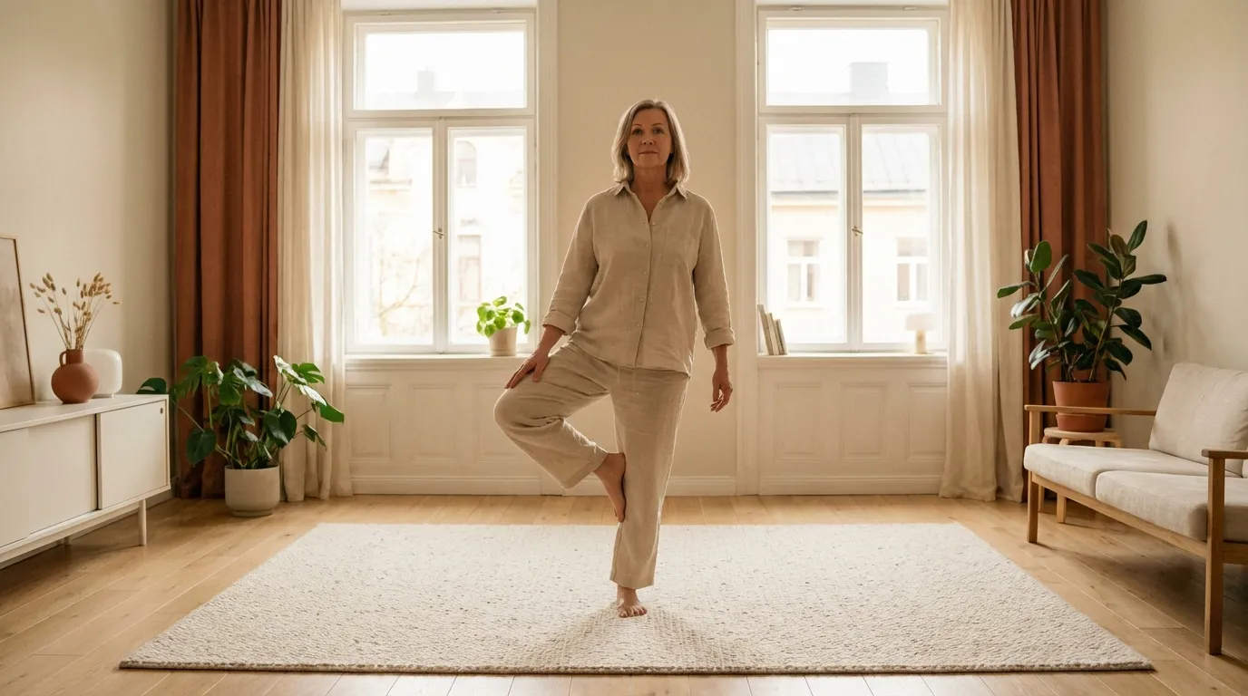 Balanceübung im Alltag